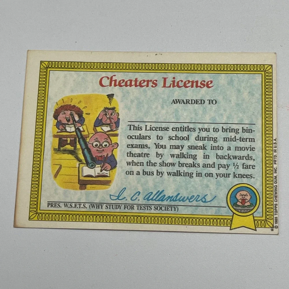 1985 Topps Garbage Pail Kids Series 1 Adam Bomb 8a Matte Back Vintage Card